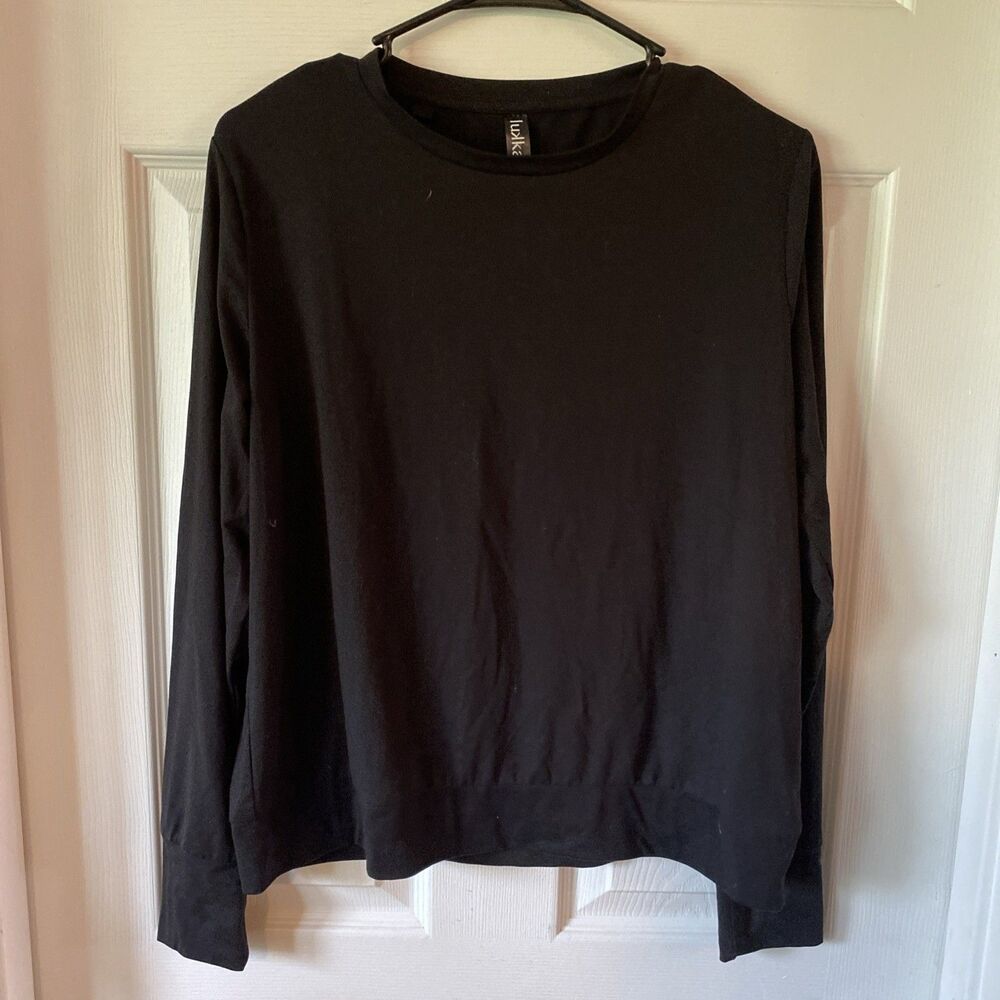 Lukka Lux Shirt Women’s Size Medium Long Sleeve Round Neck Lightweight Black